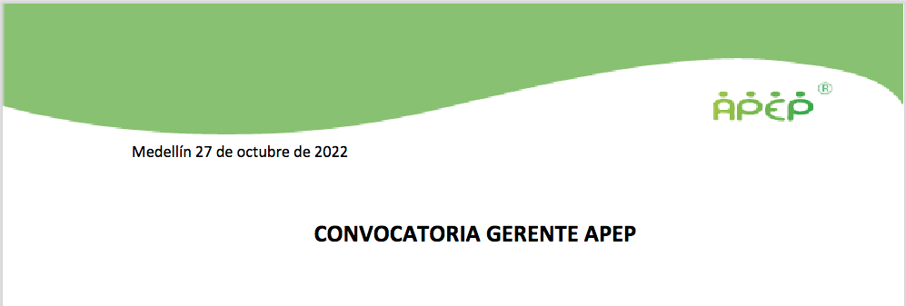 CONVOCATORIA GERENTE APEP